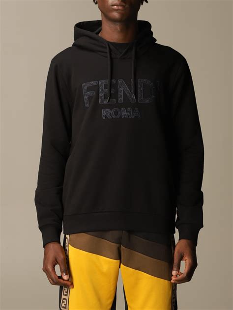 fendi black wool and cotton sweatshirt|fendi sweatshirt vintage.